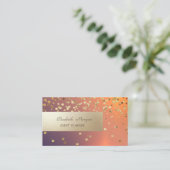 Elegant Beruflich, modern, Shiny Confetti Visitenkarte (Stehend Vorderseite)