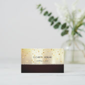 Elegant Beruflich, schwarz, silbern, konfetti Visitenkarte (Stehend Vorderseite)