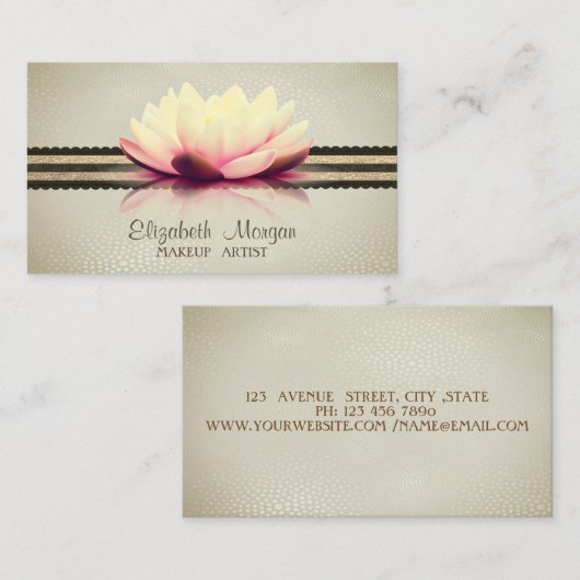 Elegant Beruflich stilvoll modern, Lotus Visitenkarte (Vorne/Hinten)