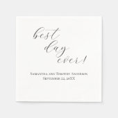 Elegant Best Day Ever Script Wedding Napkins Serviette (Vorderseite)