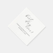 Elegant Best Day Ever Script Wedding Napkins Serviette (Ecke)