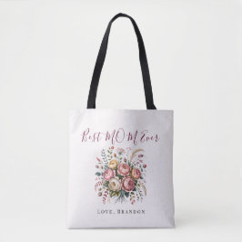 Elegant Best Mom Ever Floral Tote Bag Tasche
