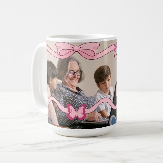 Elegant Best Oma Ever Grandkids Dusty Pink Kaffeetasse (Vorderseite Links)
