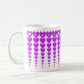 Elegant Best Teacher Neon Lila Heart Tinsels Kaffeetasse (Links)
