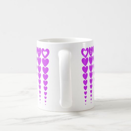 Elegant Best Teacher Neon Lila Heart Tinsels Kaffeetasse (Henkel)