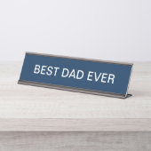 Elegant Best Vater Ever Navy Blue Schreibtischnamensplakette (Vorderseite )