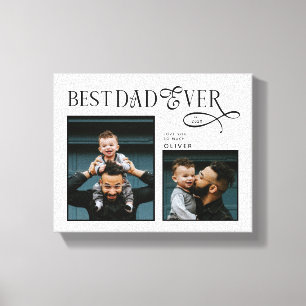 Elegant Bester Vater Aller Zeiten 2 Fotos Vatertag Leinwanddruck