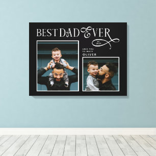 Elegant Bester Vater Aller Zeiten 2 Fotos Vatertag Leinwanddruck