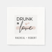 Elegant Betrunken in der Liebe Moderne Hochzeitsfe Serviette (Vorderseite)
