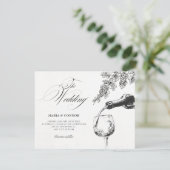 Elegant beverage wine wedding  einladung (Stehend Vorderseite)