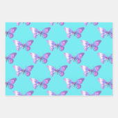 Elegant B'fly Wrapping Paper Flat Sheet Set of 3 Geschenkpapier Set (Vorderseite)