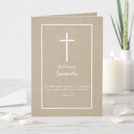 Elegant Bible Verse Christian Cross Sympathy Card Karte