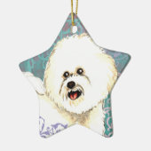 Elegant Bichon Frise Keramik Ornament (Links)