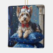 Elegant Biewer Terrier Dog Velvet Christmas Keramikornament (Links)