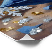 Elegant Biewer Terrier Dog Velvet Christmas Poster (Ecke)