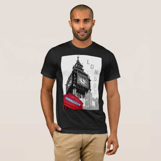 Elegant Big Ben Clock Tower London Rotes Telefon T-Shirt (Vorne ganz)
