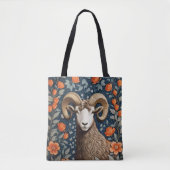 Elegant Big Horn Sheep William Morris Inspired  Tasche (Vorderseite)