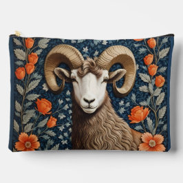 Elegant Big Horn Sheep William Morris Inspired Zubehörtasche