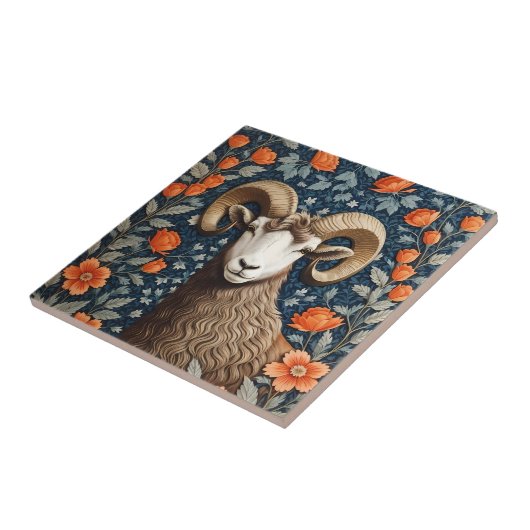 Elegant Big Horn Sheep William Morris Inspiriert Fliese (Seite)