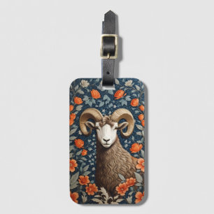 Elegant Big Horn Sheep William Morris Inspiriert Gepäckanhänger