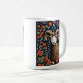 Elegant Big Horn Sheep William Morris Inspiriert Kaffeetasse (VorderseiteRechts)