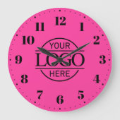 Elegant Bight Pink Branded Company Business Logo Große Wanduhr (Vorderseite)