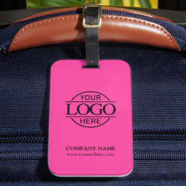Elegant Bight Pink Business Logo Employee Travel Gepäckanhänger