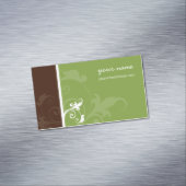 ELEGANT Bio einfaches Blattwerk, braun Magnetische Visitenkarte (Beispiel)