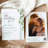 Elegant Birch Tree Boho Foto Wedding Einladung