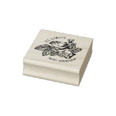 Elegant Bird mit Blume Book Ex Libris Gummistempel (Stempel)