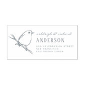 Elegant Bird Wedding Couple Names Rücksendeadresse Permastempel (Design)