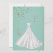 ELEGANT Birdcage Simple Weddress Green Einladung (Vorderseite)