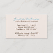 Elegant Birdcage Visitenkarte (Rückseite)