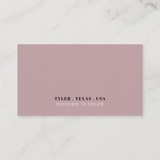 Elegant Birdhouse, Save the Date Begleitkarte (Rückseite)