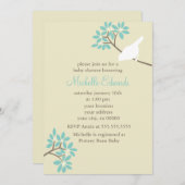 Elegant Birds Baby Shower Einladung (Vorne/Hinten)