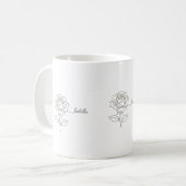 Elegant Birth Flower Coffee Mug - Personalized Nam Kaffeetasse (Vorderseite Links)