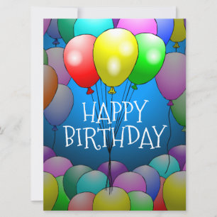 Elegant Birthday Balloons Karte