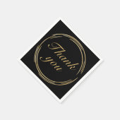 Elegant Birthday Black Gold Vielen Dank Serviette (Ecke)