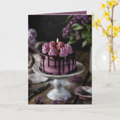 Elegant Birthday Cake Karte (Gelbe Blume)