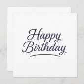 Elegant Birthday Calligraphy Design Einladung (Vorne/Hinten)
