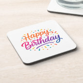 Elegant Birthday Calligraphy Design Getränkeuntersetzer (Linke Seite)