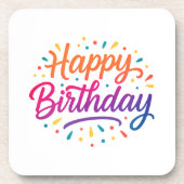Elegant Birthday Calligraphy Design Getränkeuntersetzer (Vorderseite)
