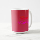 Elegant Birthday Calligraphy Design Kaffeetasse (VorderseiteRechts)
