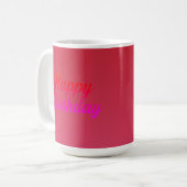 Elegant Birthday Calligraphy Design Kaffeetasse (Vorderseite Links)