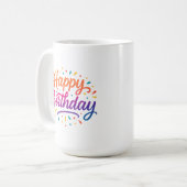 Elegant Birthday Calligraphy Design Kaffeetasse (Vorderseite Links)