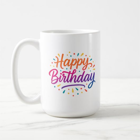 Elegant Birthday Calligraphy Design Kaffeetasse (Links)