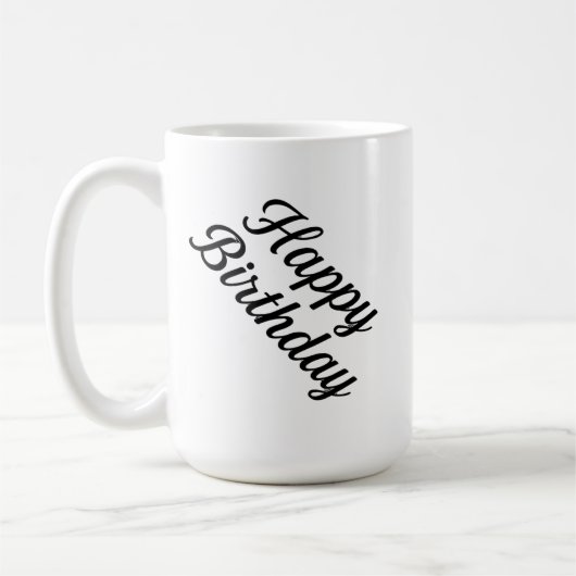 Elegant Birthday Calligraphy Design Kaffeetasse (Links)