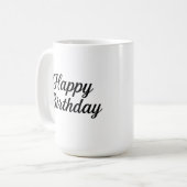 Elegant Birthday Calligraphy Design Kaffeetasse (Vorderseite Links)