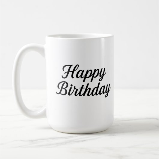 Elegant Birthday Calligraphy Design Kaffeetasse (Links)
