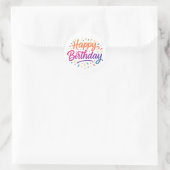 Elegant Birthday Calligraphy Design Runder Aufkleber (Tasche)